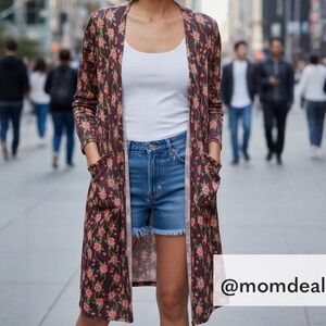 LulaRoe Sarah Long Sleeve Ankle Cardigan Cozy Slightly Thick Elegant Med 10-12